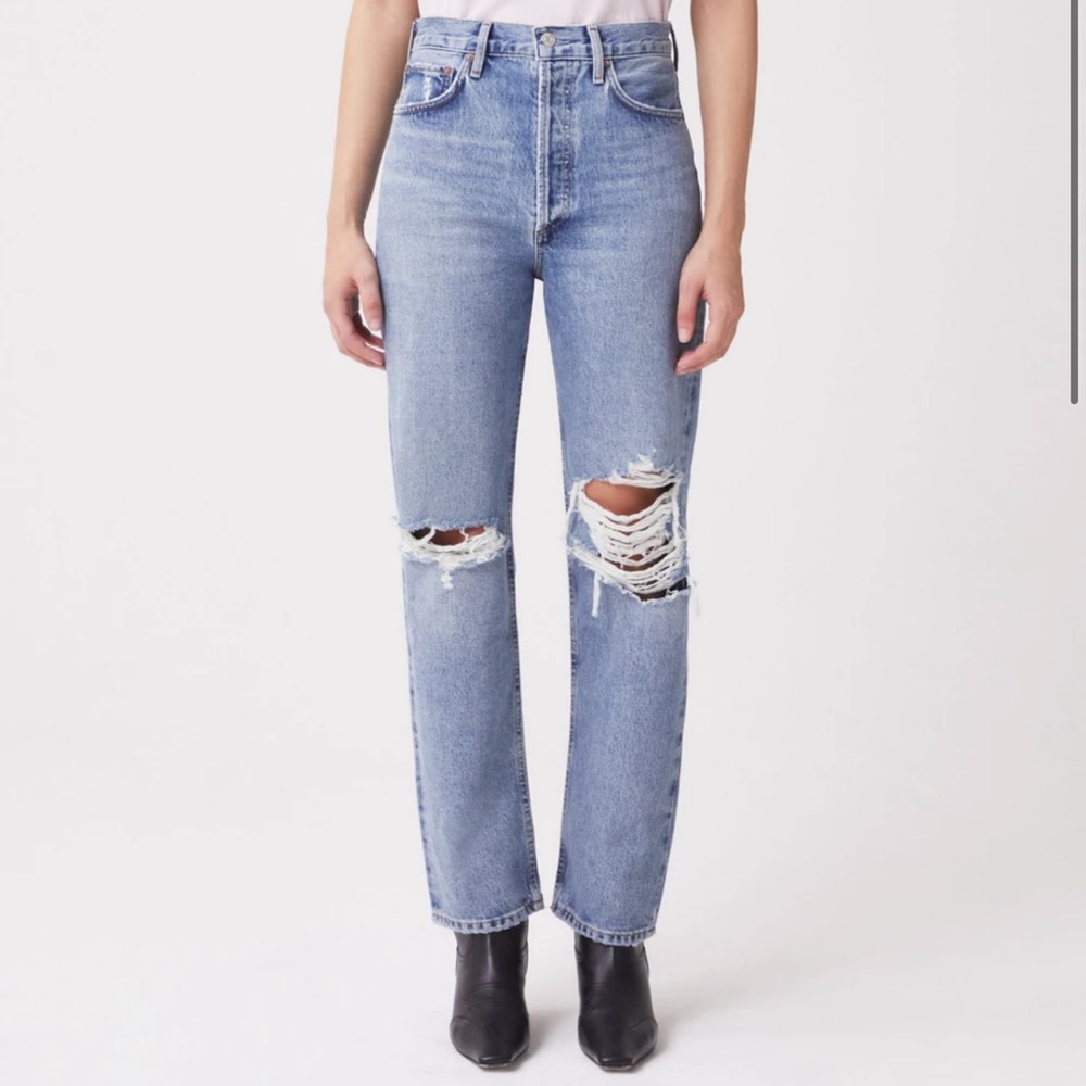 AGOLDE 90'S Pinch Waist High Rise Straight - Backdrop